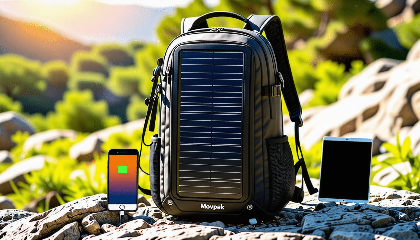 découvrez movpak, le sac à dos high-tech innovant qui combine le style et la technologie en rechargeant vos appareils grâce à l'énergie solaire. emportez vos essentiels tout en restant connecté où que vous soyez.